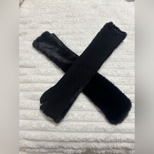 Herno faux fur and wool gloves